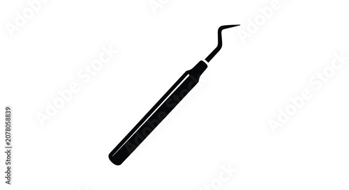 Fotografija Dental Scaler Silhouette On White Background tooth