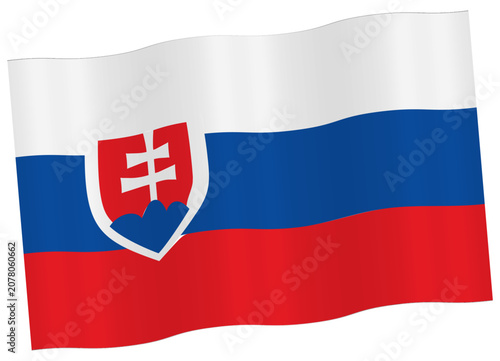 wave flag of Slovac Republic icon vector illustration