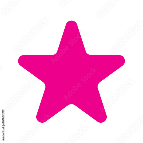 Quadro su tela Star symbol features a vibrant magenta hue and rounded edges on a clean white background