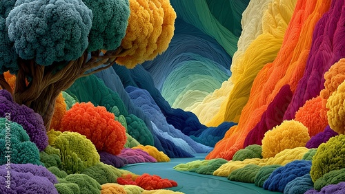 Dynamic Colorful Nature Inspired Abstract Background Representing Hope, Growth and Inner Harmony