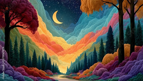 Dynamic Colorful Nature Inspired Abstract Background Representing Hope, Growth and Inner Harmony