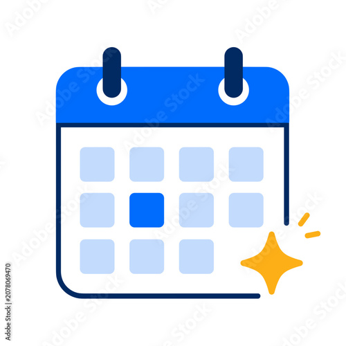 Картината върху платно Blue calendar with one highlighted day