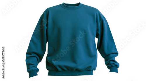 Foto Teal crew neck long sleeve sweatshirt, isolated on transparent background