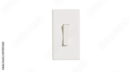 Tableau sur toile Modern white rocker light switch, isolated on transparent background