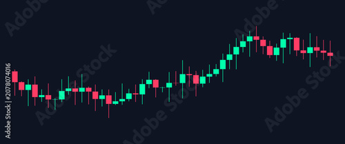 Bild auf Leinwand Candlestick chart showing stock market price fluctuations