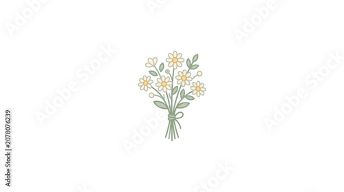 Simple Daisy Bouquet Illustration - Minimalist Hand-drawn Flowers