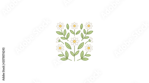 Simple Daisy Flower Pattern Vector Art