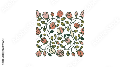 Seamless Rose Pattern: Vintage Floral Design