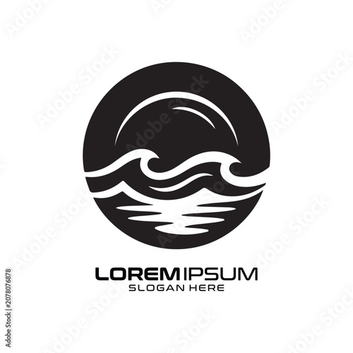 Sunset Wave logo design presents a creative minimalist professional Sunset Wave logo brand