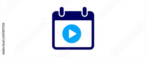 Obraz na plátně Calendar video playback icon