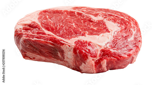 Принти на полотні Raw marbled beef ribeye steak marbled with fat, isolated on transparent backgrou