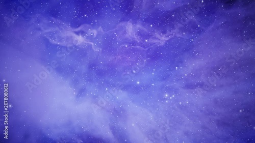 Glowing Blue and Purple Nebula Expanding Across the Universe