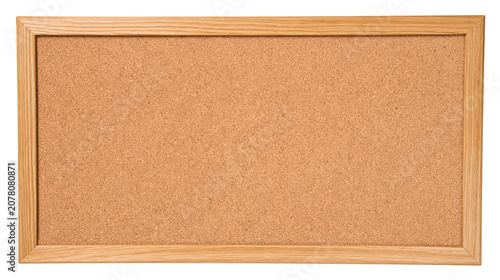 Bild auf Leinwand Rectangular cork board with light wood frame, isolated on transparent background