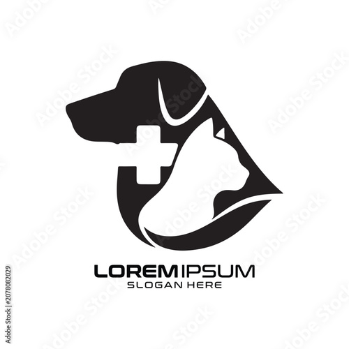 Pet Care Logo Veterinary Medicine Modern Animal Health Professional Medical Pet Care Logo