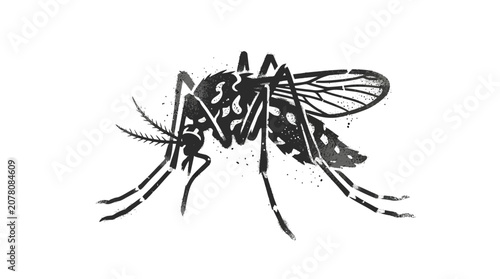 Foto Mosquito Insect Graphic Design, Black and White, Danger Symbol, Pest