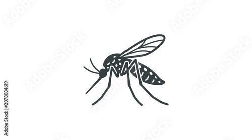 Bild auf Leinwand Mosquito Insect Icon Graphic Illustration Black and White