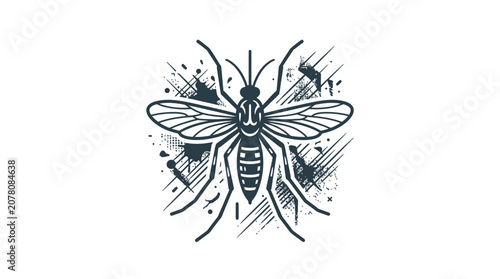 Billede på lærred Mosquito Insect Vector Art Illustration Silhouette