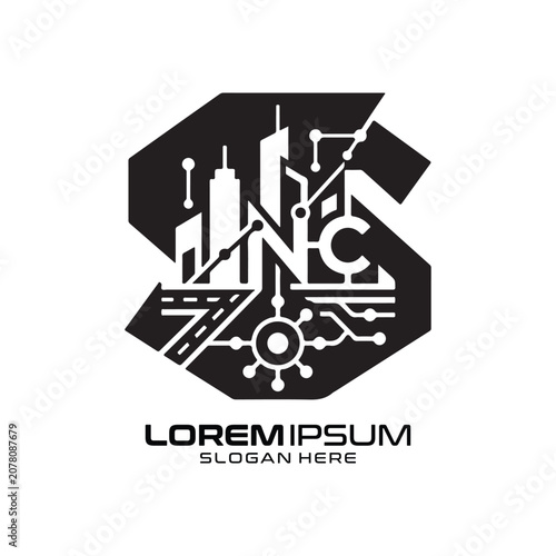 City Scape Logo Design Corporate Architecture Modern Minimalist Professional City Scape Logo