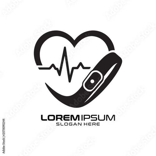 Heart Watch logo for health tracking and fitness wearable technology Heart Watch logo.