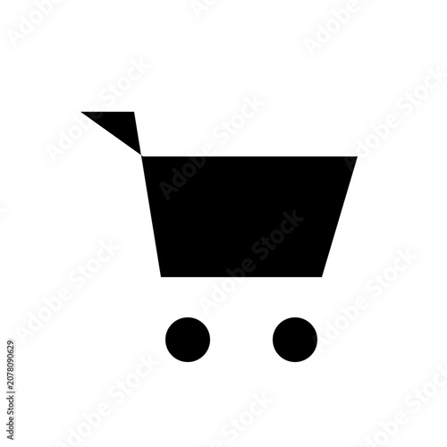 Close-up of a shopping cart icon on a white background