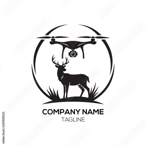 Drone Deer logo for adventure photography and wildlife drone services Drone Deer logo.