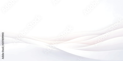 Elegant White Abstract Wave Background with Soft Flowing Curves, Minimal Luxury Paper Layers and Clean Copy Space