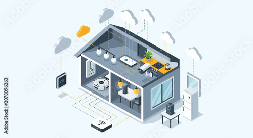 Modern smart home automation control panel system.