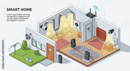 Modern smart home with connected devices and automation 1.