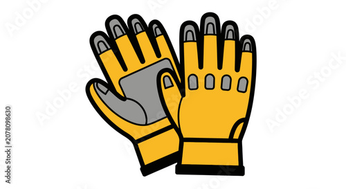 Yellow Work Gloves Pair Industrial