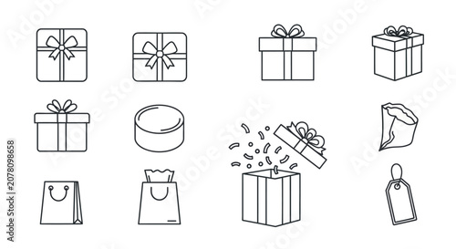 Gift Boxes and Shopping Bags Icons