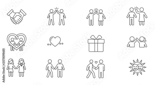People Icons and Relationships Symbols