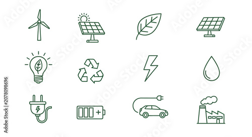 Eco Friendly Energy Icons Set