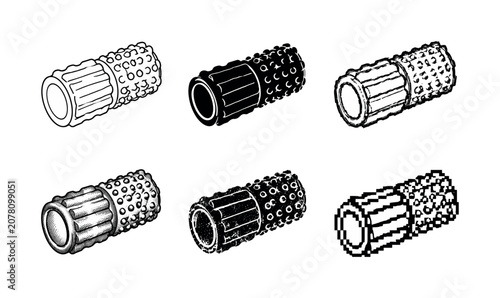 Variety of textured rollers in different styles and designs