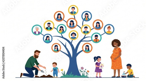 happy family in the park vector
