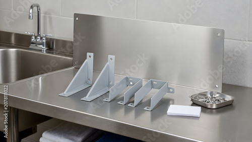 Tablou pe pânză Mop sink splash guard bracket kit with blank service cards