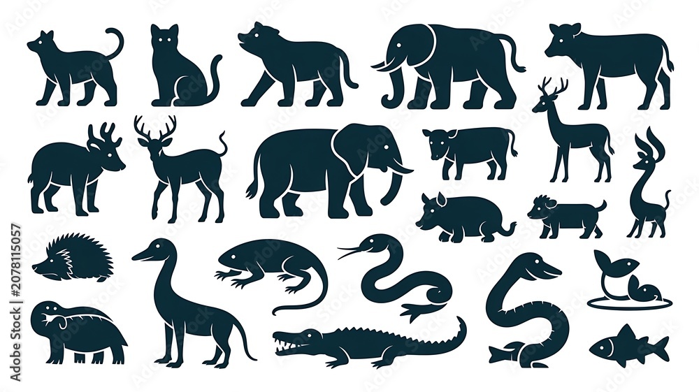 Obraz premium wild animals collection