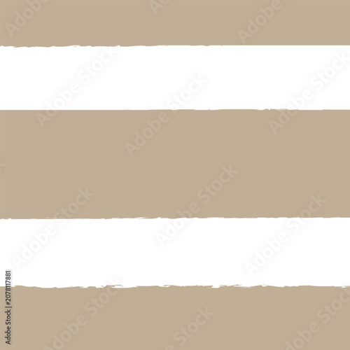 seamless repeating pattern with hand drawn raw edge extra wide stripe in tan and white. Warm neutral cabana stripe for apparel, cosmetics, fabric, packaging projects, wallpaper, stationery