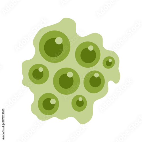 Tableau sur toile Green Eggs of Frog or Frogspawn Cluster Vector Illustration
