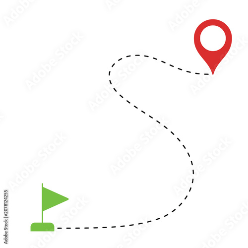 Location Pin To Flag Route