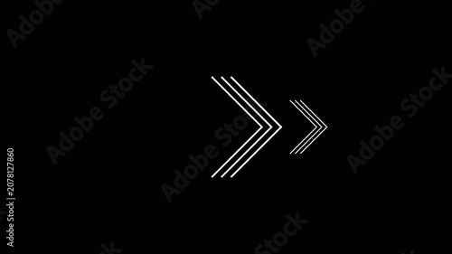Animated White Arrows Moving Right on Black Background