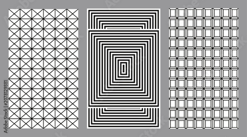 Foto Abstract geometric pattern background set with lines and squares geometric abstr