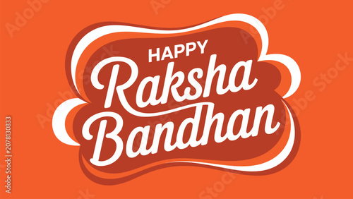 Schilderij op canvas happy raksha bandhan festive typography with decorative frame celebrating indian