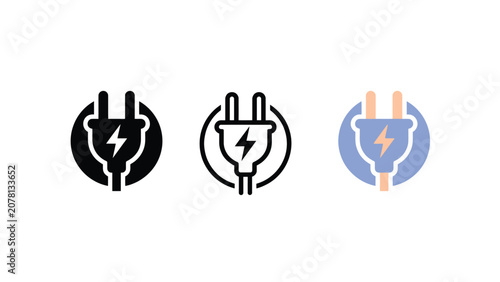 Electric Plug Symbol Icon Evolution