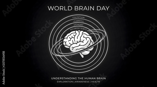 Brain Orbit Illustration for World Brain Day Awareness