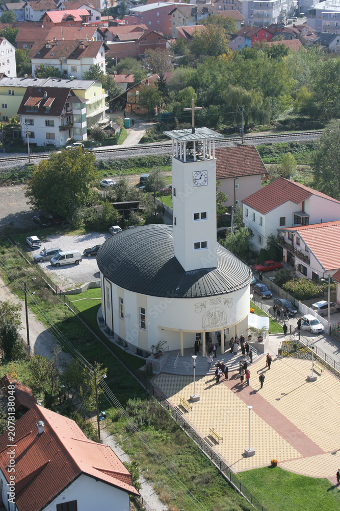 Obraz premium Parish Church of the Holy Angels in Savski Gaj, Zagreb, Croatia