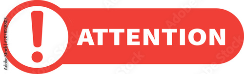 Red attention sign with exclamation mark icon
