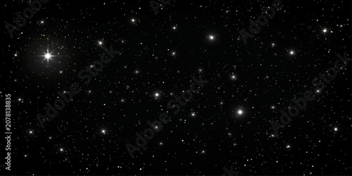 Canvas Print A vast expanse of the night sky, studded with countless twinkling stars and a bright comet, evoking a sense of wonder and infinite possibility