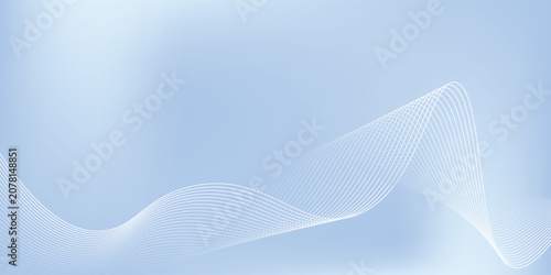 Canvastavla Minimalist light blue background with curved lines creates a comfortable feeling
