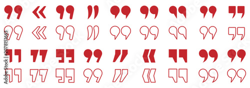 Foto Quotation Marks and Punctuation Icon Set with Comma, Apostrophe, Parenthesis, and Speech Quote Symbols