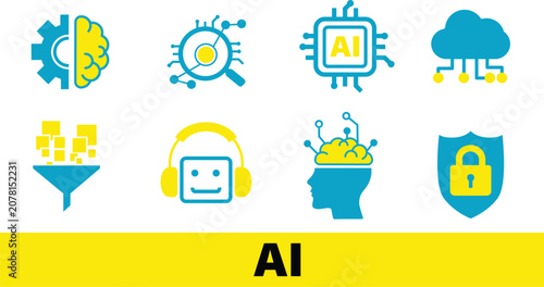 AI Powered Search Engines artificial intelligence drive digital marketing, SEO automation. Vector illustration